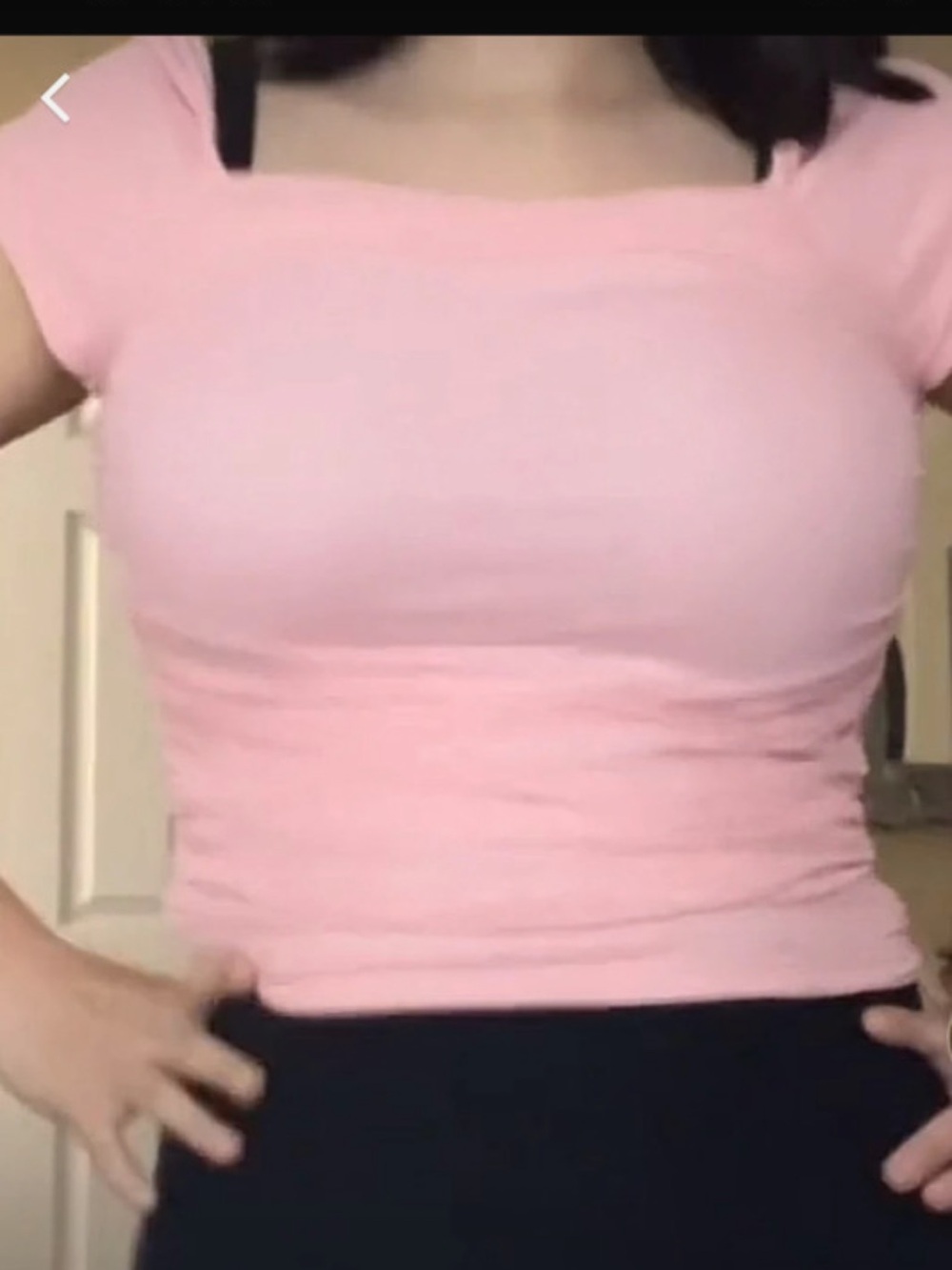 Women’s Square Neck Cap Sleeve Top - Pink